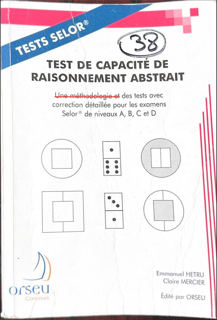 Tests "Test de raisonnement abstrait" - Selor (PDF), Livres, E-books