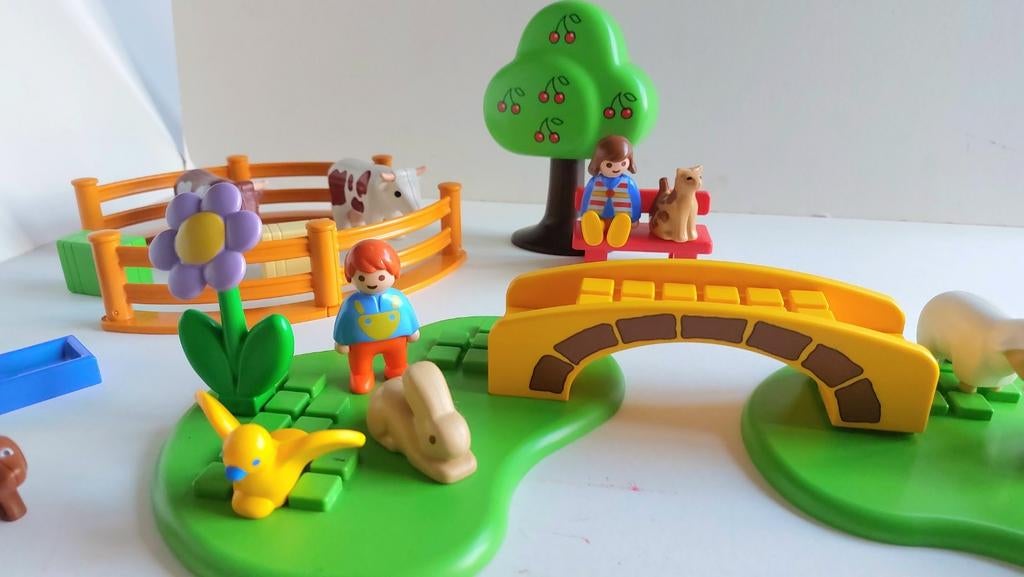 Playmobil 1.2.3 Landfamilie - compleet, Kinderen en Baby's, Speelgoed | Playmobil, Ophalen of Verzenden, Zo goed als nieuw