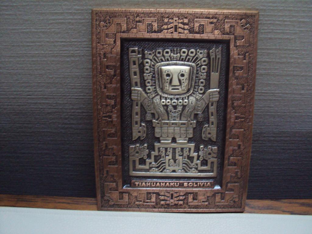 Metalen wandreliëf in Inca-stijl J.M.Garnica, Antiquités & Art, Enlèvement ou Envoi
