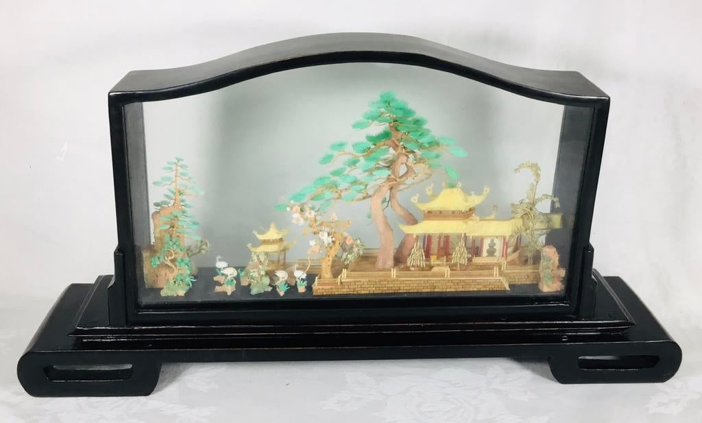 SAN YOU grote vintage antiek Chinees diorama, Antiek en Kunst, Ophalen of Verzenden