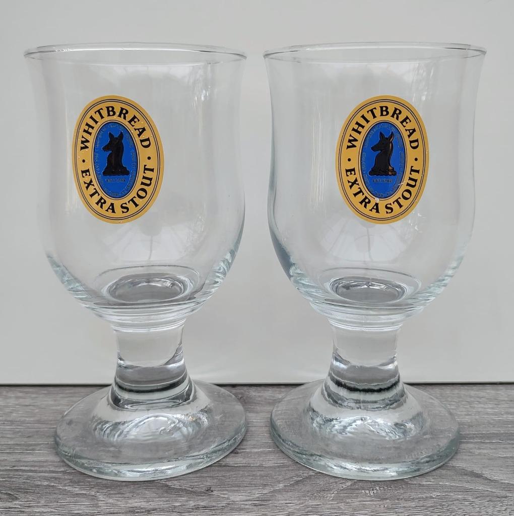 2 verres Whitbread - Extra stout, Ophalen of Verzenden, Gebruikt, Glas of Glazen, Overige merken