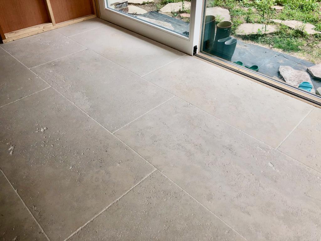 4,14 m2 Travertijn vloertegels 120x60, Doe-het-zelf en Bouw, Ophalen, 40 tot 60 cm, Nieuw, Minder dan 5 m²