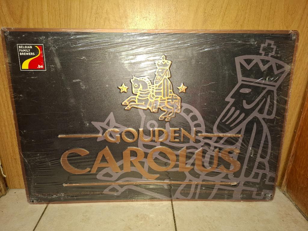 Nieuw reclamebord Gouden Carolus (60 x 40 cm), Verzamelen, Ophalen of Verzenden, Nieuw, Reclamebord, Plaat of Schild, Overige merken