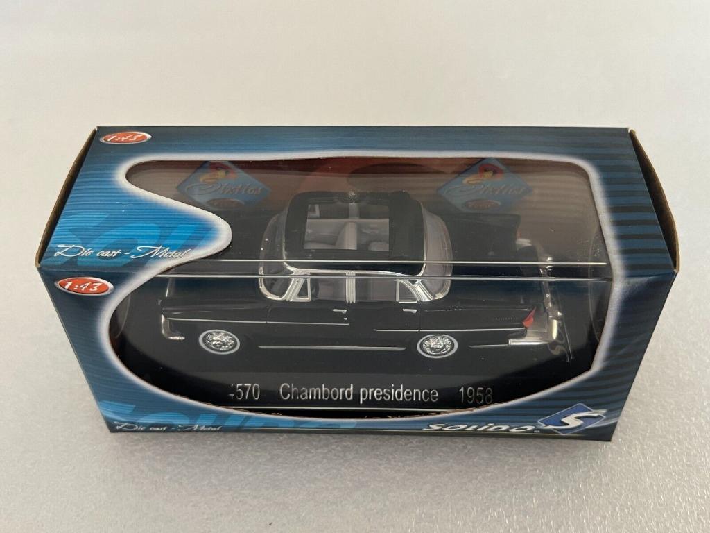 1:43 Solido 4570 Simca Chambord Présidence Noir 1953, Ophalen of Verzenden, Zo goed als nieuw, Auto, Solido