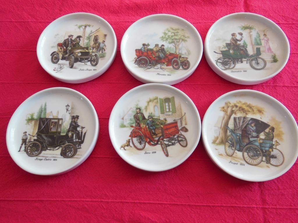 * 6 porseleinen onderzetters met oldtimers Bavaria, Enlèvement ou Envoi