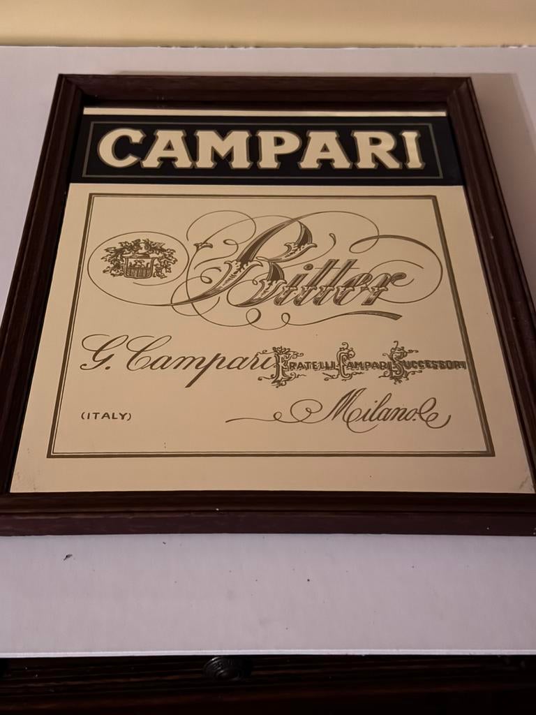 Reclame spiegel Campari, Verzamelen, Merken en Reclamevoorwerpen, Ophalen of Verzenden, Gebruikt, Reclamebord