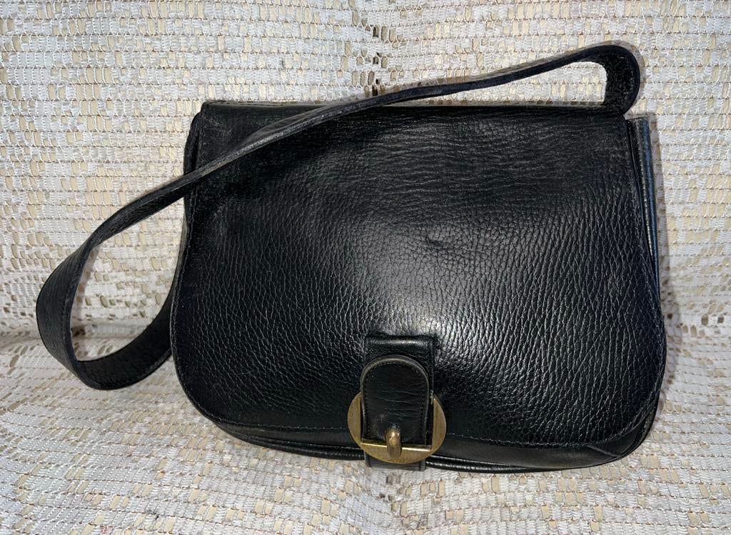Sac DELVAUX cuir noir vintage, Enlèvement ou Envoi, Comme neuf, Noir