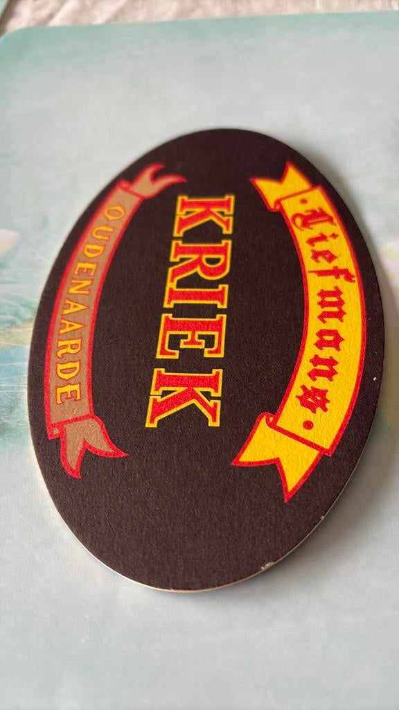 Oude bierviltje liefmans kriek Oudenaarde, Ophalen of Verzenden, Gebruikt