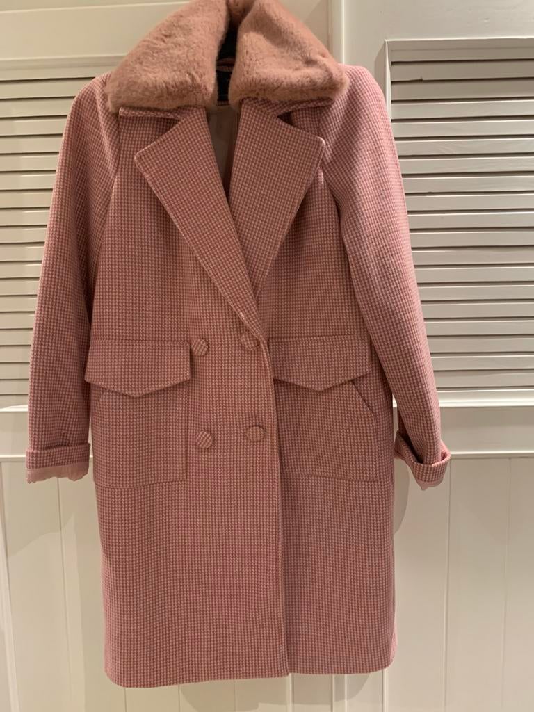 Roze jas met pelsen kraag Yas Small, Enlèvement ou Envoi, Comme neuf, Rose