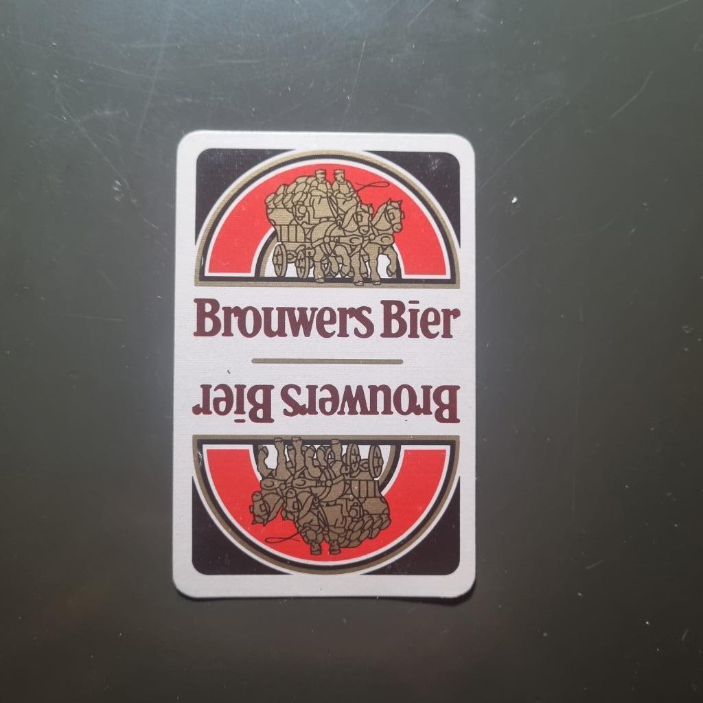 Carte de jeu Brouwers Bier, Collections, Marques de bière, Enlèvement ou Envoi, Utilisé, Autres types, Bavaria