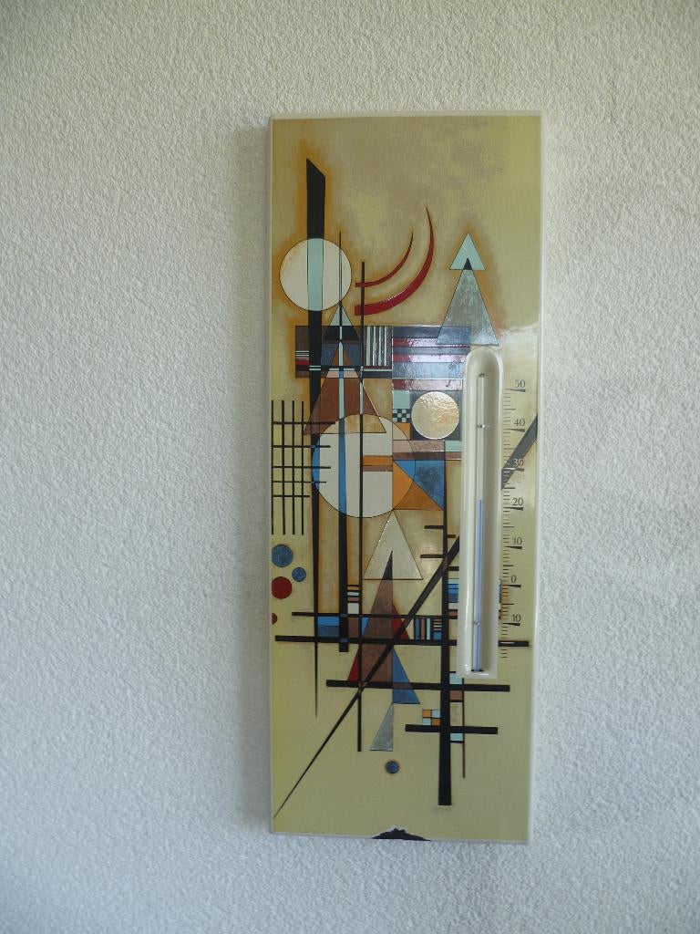 EMAILLE RECLAME KUNST THERMOMETER"KERST CADEAU EB"UIT 1997, Ophalen of Verzenden, Gebruikt, Reclamebord