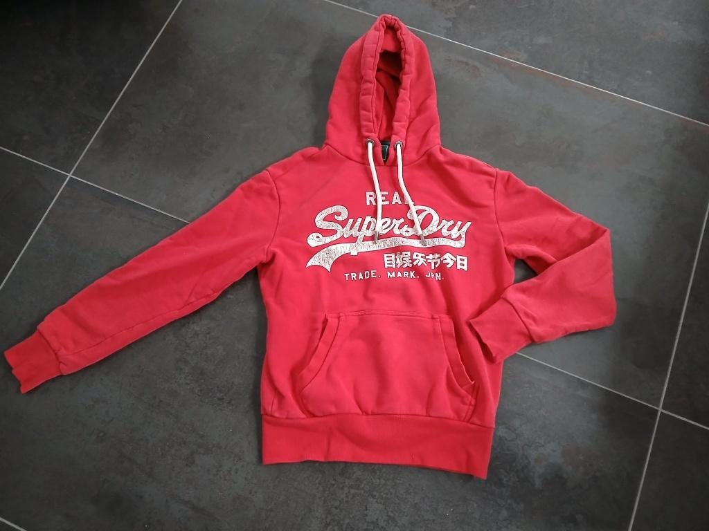 Sweat à capuche SuperDry – Taille XS – Mixte, Rouge, Comme neuf, Enlèvement, Taille 46 (S) ou plus petite