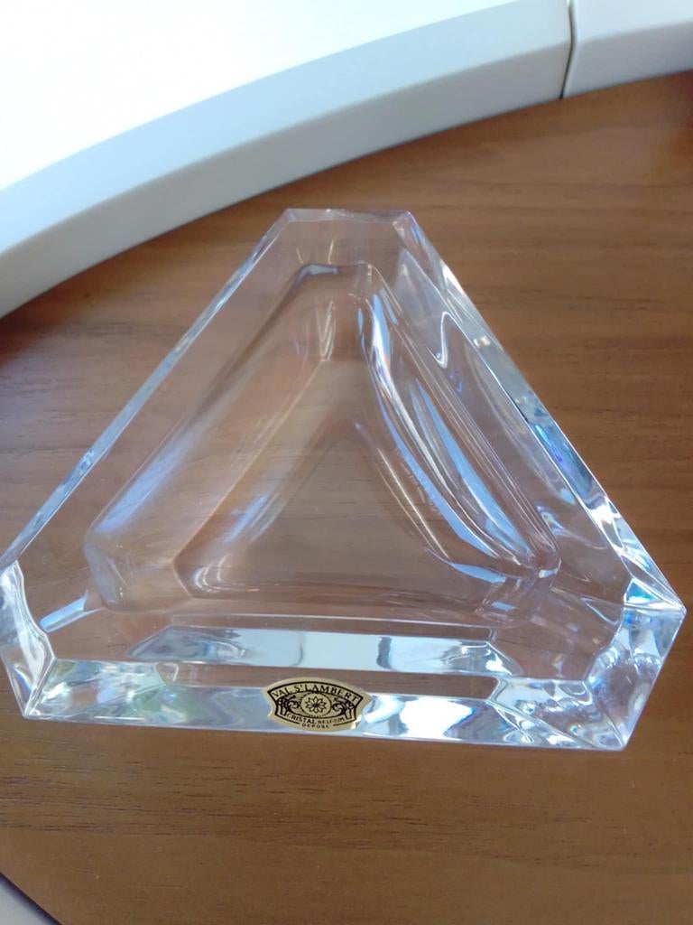 Cendrier Val Saint Lambert (signé) dans sa boîte d'origine, Antiquités & Art, Enlèvement