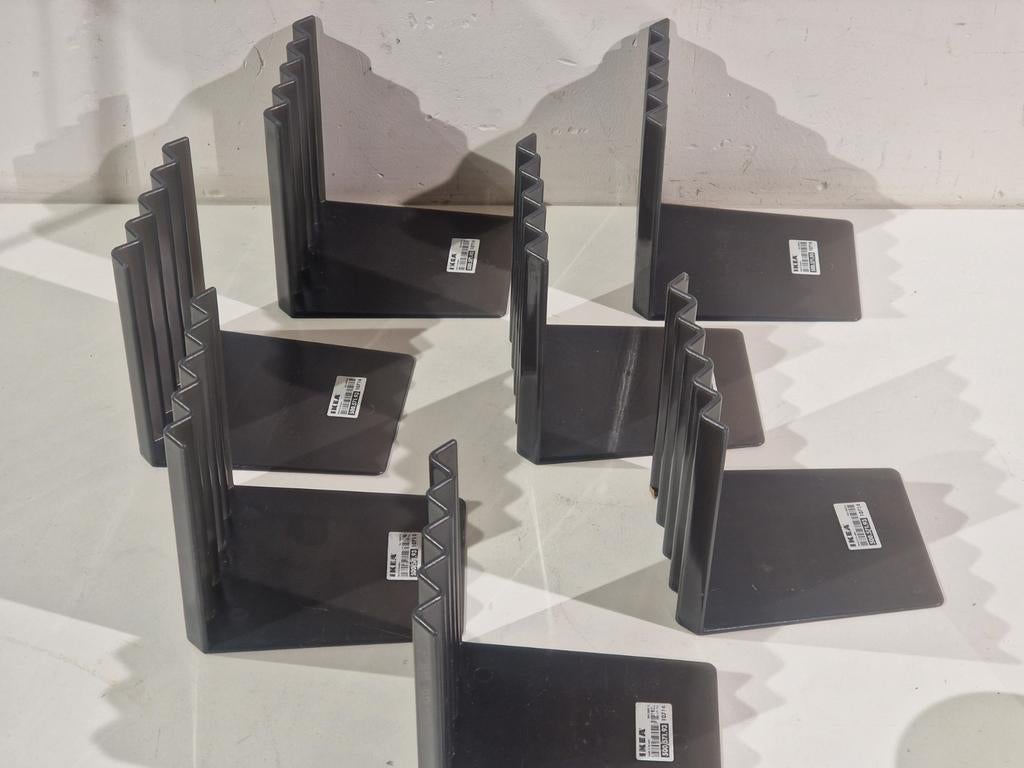 Set van 7 Ikea Bokis boekensteunen , Hageberg design, Ophalen of Verzenden, Zo goed als nieuw