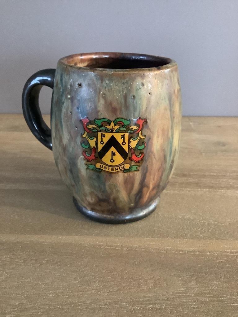 Chope tasse en grès flammé Ostende vintage, Enlèvement ou Envoi