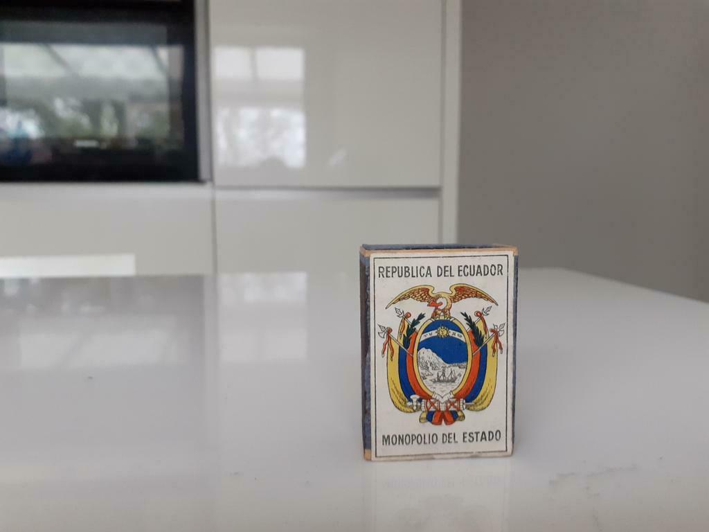 Vintage houten luciferdoosje Ecuador estado, Ophalen of Verzenden, Luciferdoosjes of -merken