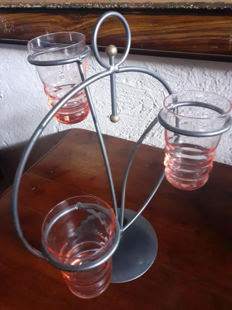 Photophore avec verres anciens, Maison & Meubles, Enlèvement ou Envoi