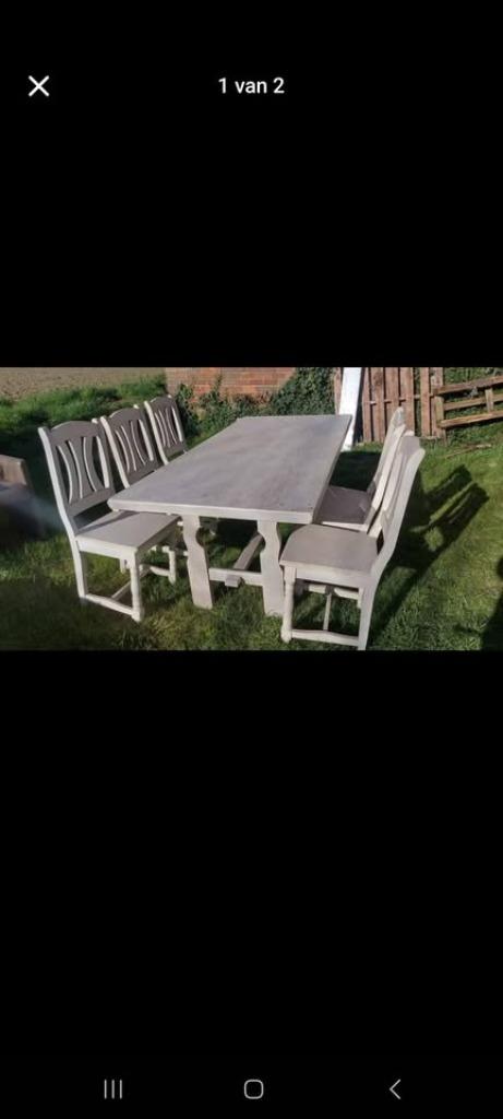 Binnentafel met stoelen GRATIS, Enlèvement, Cinq, Six Chaises ou plus, Utilisé, Bois