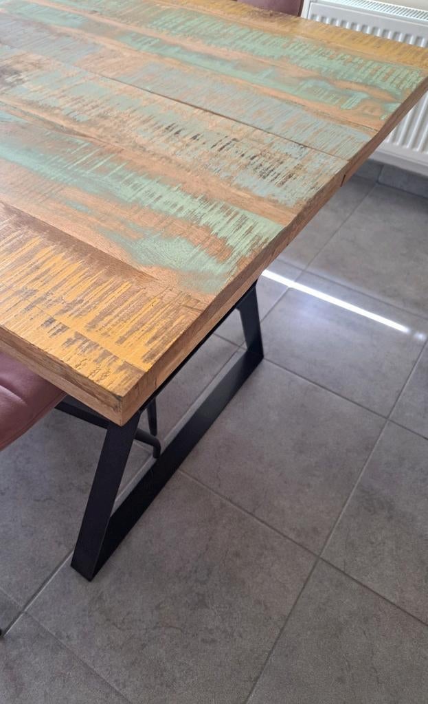 Gerecycled gekleurde eettafel, Huis en Inrichting, Tafels | Eettafels, Ophalen