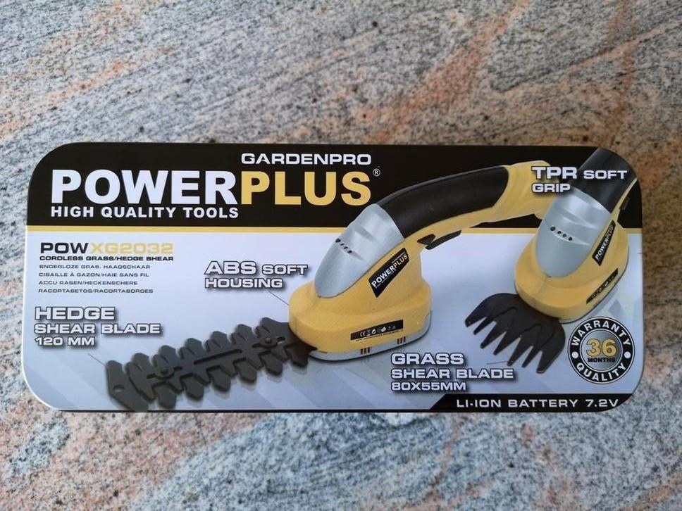 Snoerloze gras en haagschaar. Powerplus  POW XG2032, Tuin en Terras, Hand-tuingereedschap, Ophalen, Gebruikt, Powerplus