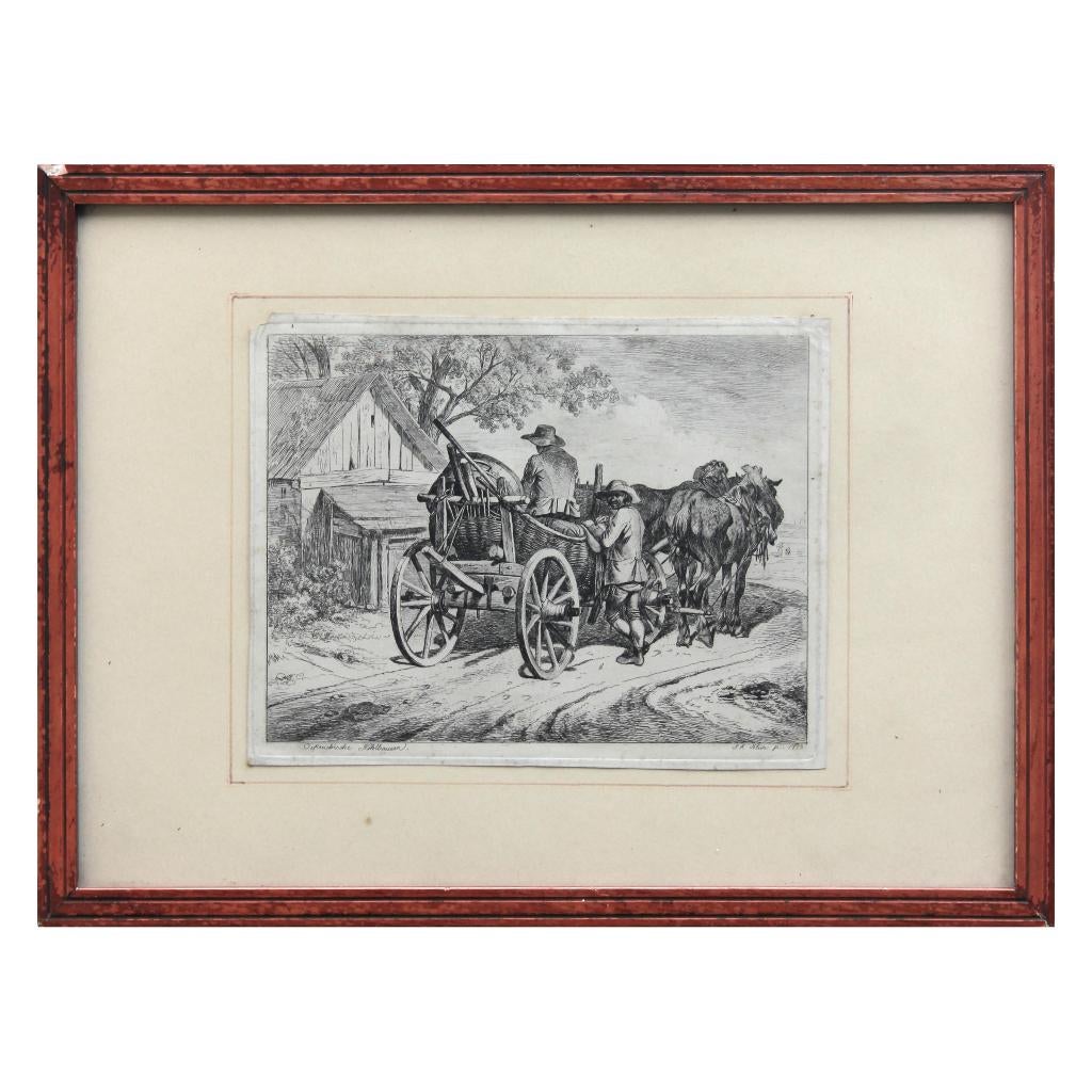 Ets “Oostenrijkse koolboeren” door Johann Adam Klein, Antiek en Kunst, Kunst | Etsen en Gravures, Verzenden