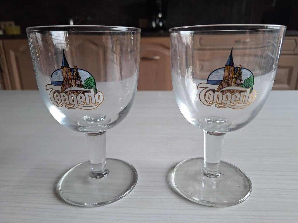 2 bierglazen Tongerlo, Verzamelen, Ophalen of Verzenden, Zo goed als nieuw, Bierglas