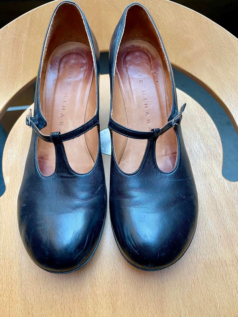 Vintage lederen schoenen - Chie Mihara, Ophalen of Verzenden, Zo goed als nieuw, Zwart