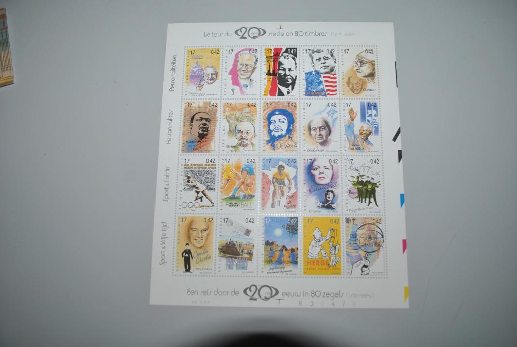 Belgique 1999 Feuille MNH Complet, Envoi, Non oblitéré, Europe