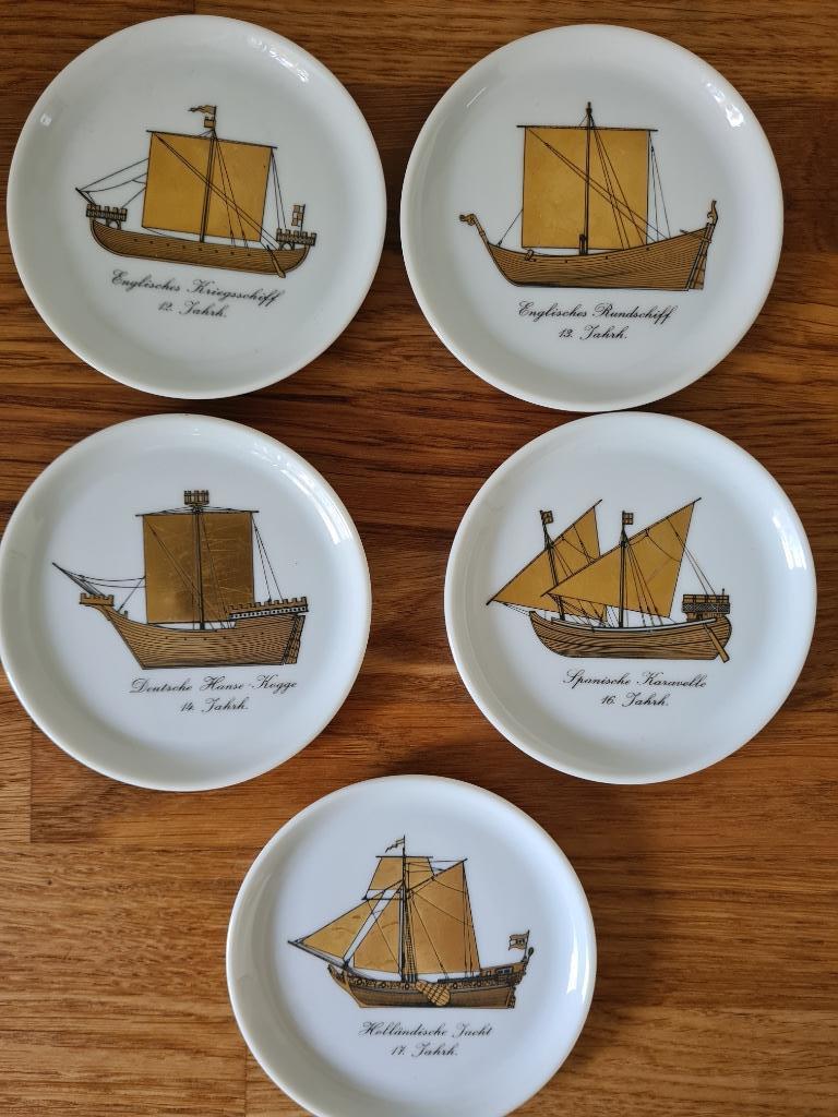 Set 5 Onderleggers in Fürstenberg-porselein, Ophalen of Verzenden