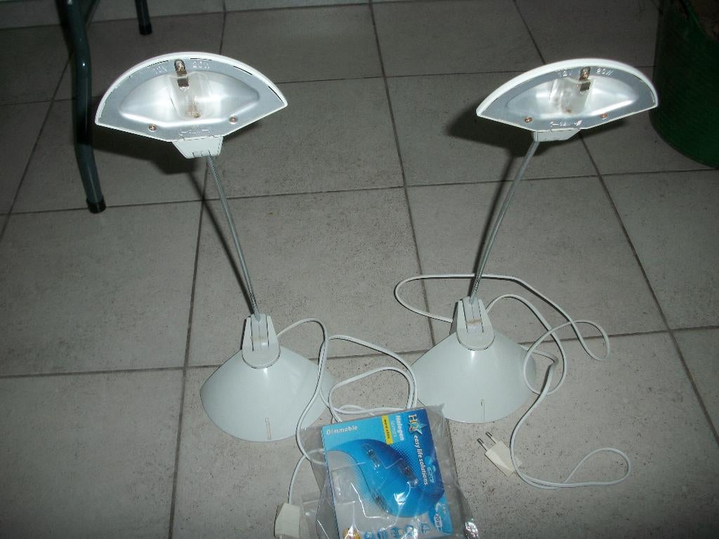 Bureau lamp halogeen 2 stuks, Huis en Inrichting, Ophalen, Gebruikt, Metaal of Aluminium, Halogeen