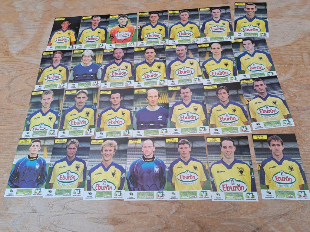 28 spelerskaarten STVV SINT- TRUIDEN   98-99, Envoi, Comme neuf, Cartes de joueur