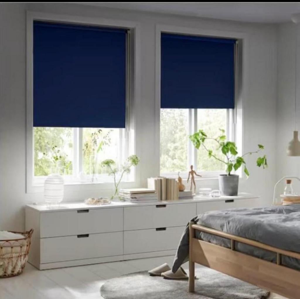Store enrouleur Ikea (Fridans) Bleu, Enlèvement ou Envoi, 150 à 200 cm, Comme neuf, 150 à 200 cm