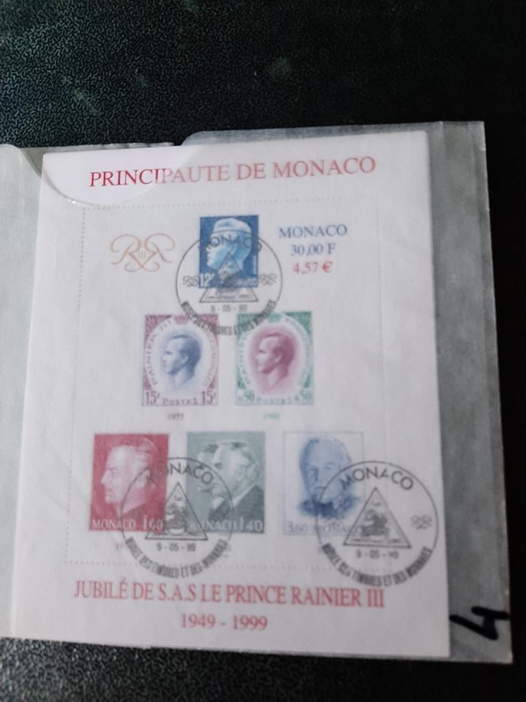 Feuillet Monaco oblitérés et non oblitérés, Enlèvement ou Envoi