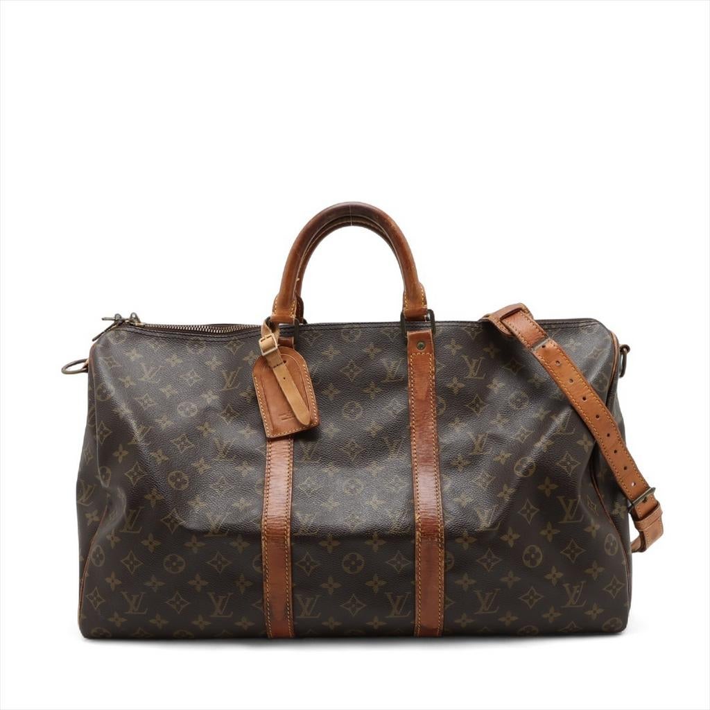 Louis Vuitton Keepall 50 avec bandoulière, Envoi, Utilisé, Brun, Sac à bandoulière