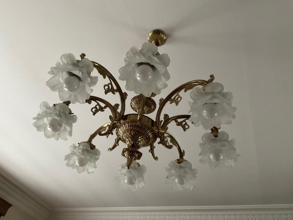 Luster met 8 bloemen, Enlèvement, Comme neuf, Verre
