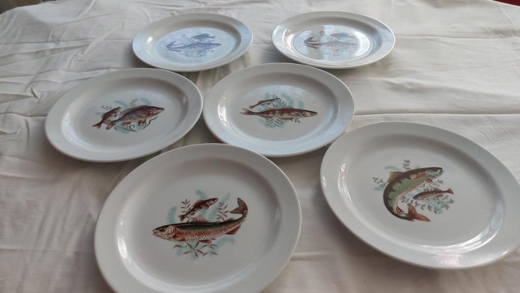 SOLDES  Six Assiettes à poisson Richard GINORI Italie, 1753, Enlèvement ou Envoi
