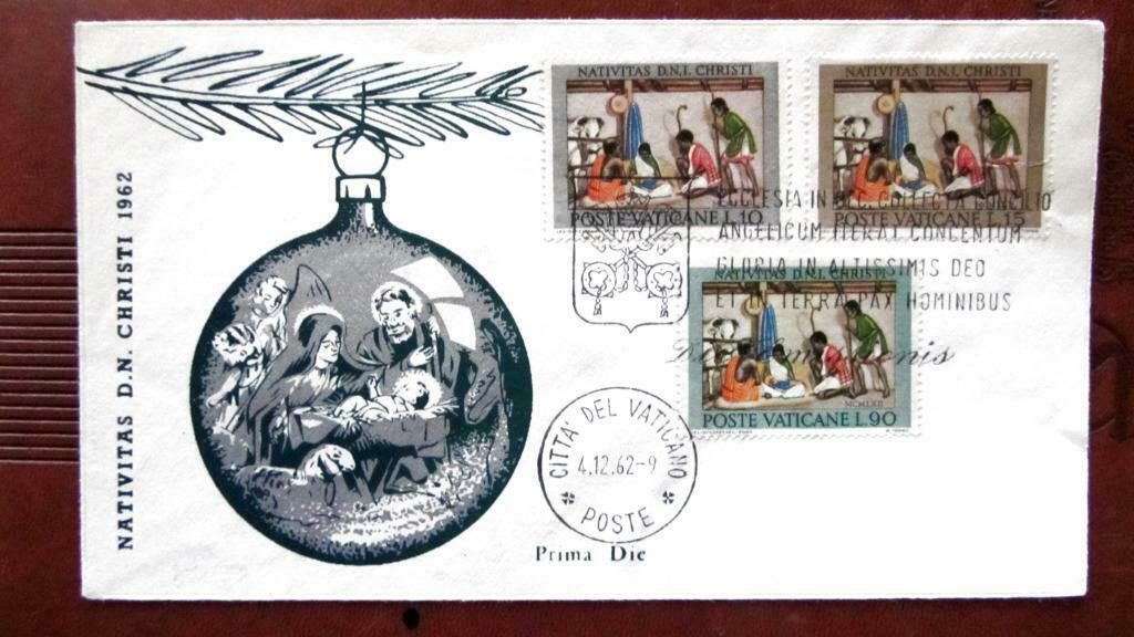 FIRST DAY COVER- KERSTMIS- VATIKAANSTAD, Postzegels en Munten, Ophalen of Verzenden, Gestempeld, Overige thema's