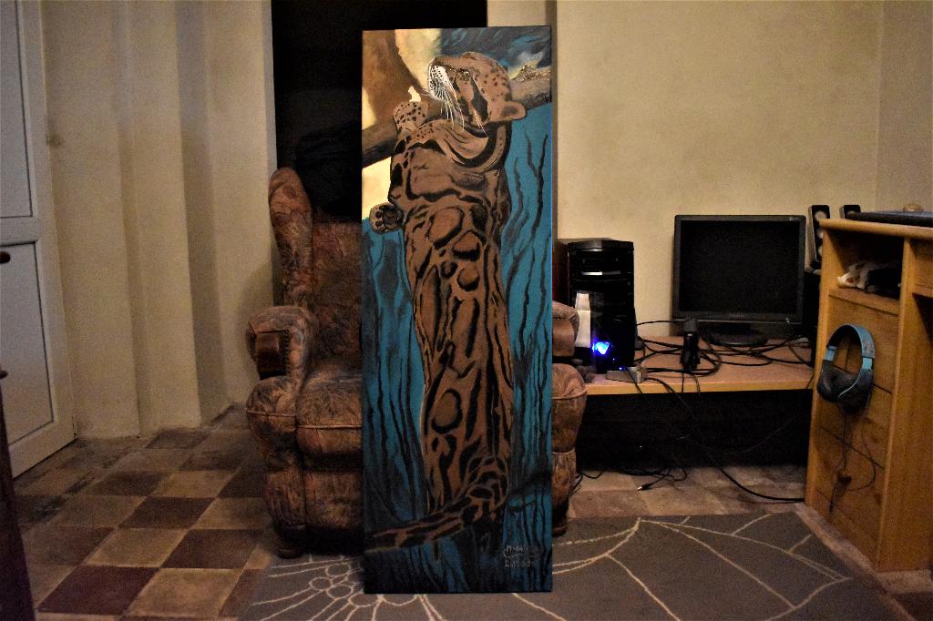 Jaguar peinture (v2), by joky kamo, Antiquités & Art, Enlèvement