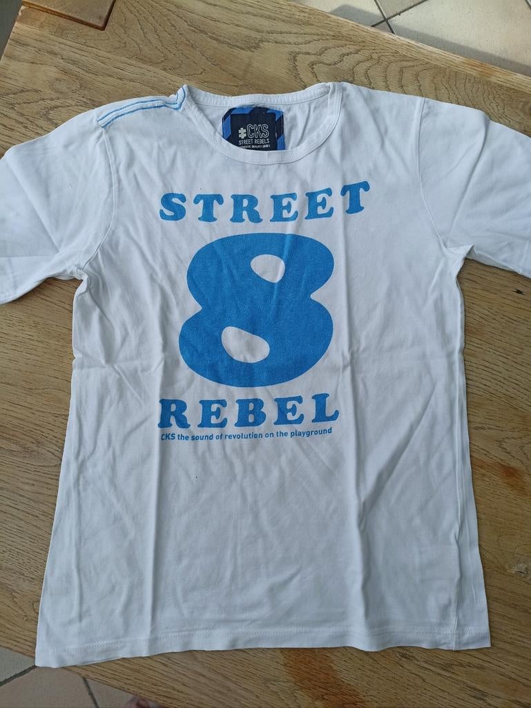 T-shirt imprimé blanc CKS taille 14 ans, Kinderen en Baby's, Kinderkleding | Maat 164, Ophalen of Verzenden, Shirt of Longsleeve