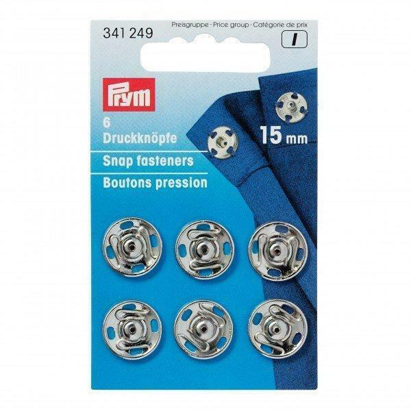 6 witte drukknopen 15 mm RVS messing prym 341249, Hobby en Vrije tijd, Naaien en Fournituren, Ophalen of Verzenden, Nieuw