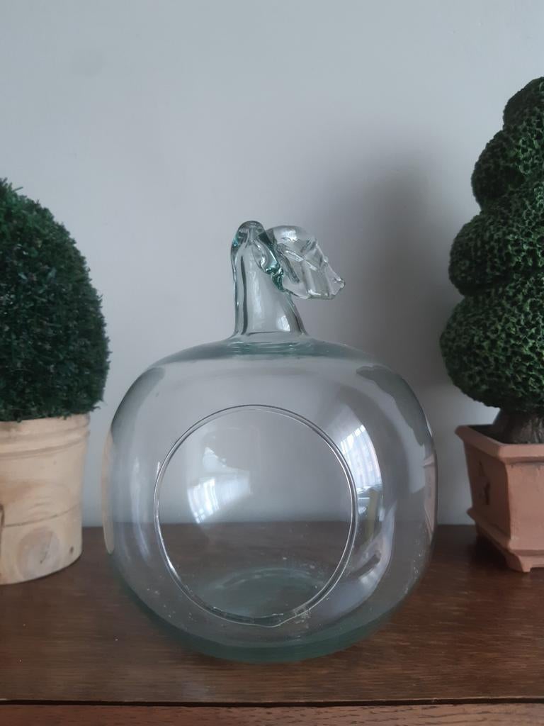 Glas bloempot appel, Huis en Inrichting, Ophalen of Verzenden