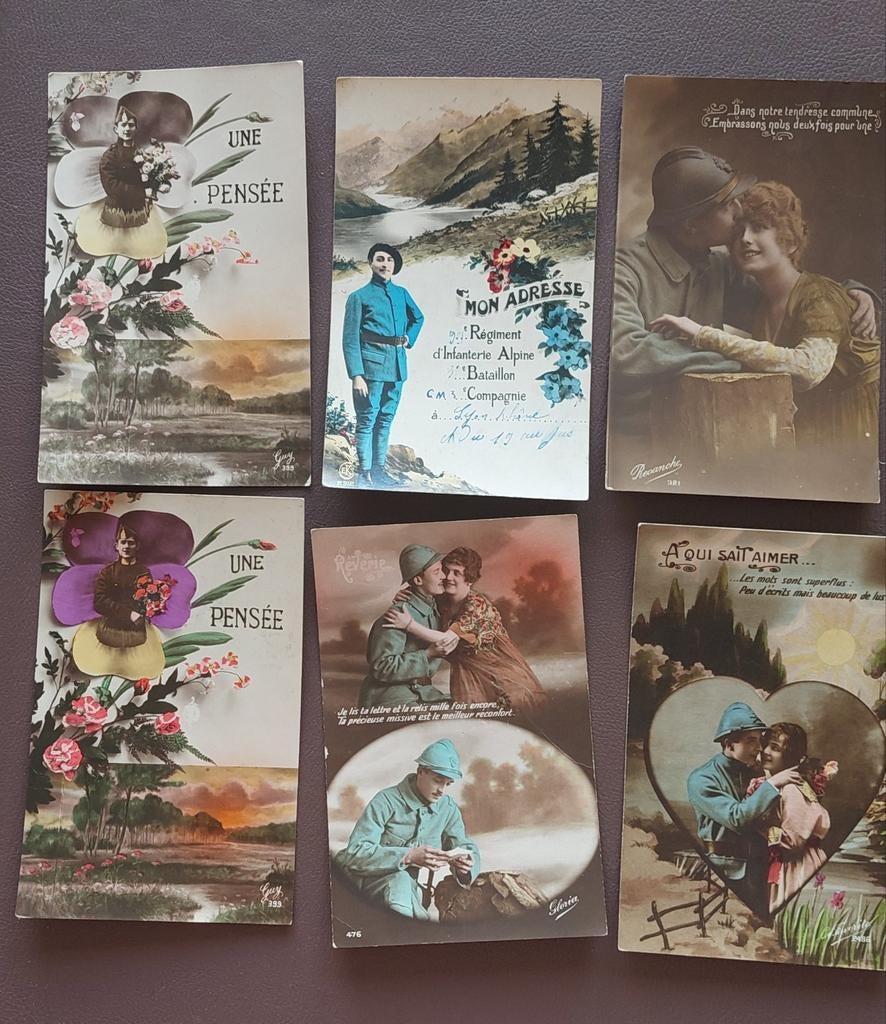 Mooi lotje oude fantasiekaarten. Thema soldaat. 28 stuks, Verzamelen, Ophalen of Verzenden