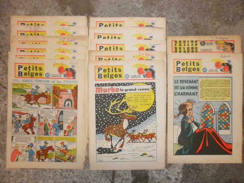 Lot de 15 Petits Belges 1957-1959, Boeken, Meerdere stripboeken, Ophalen of Verzenden, Gelezen