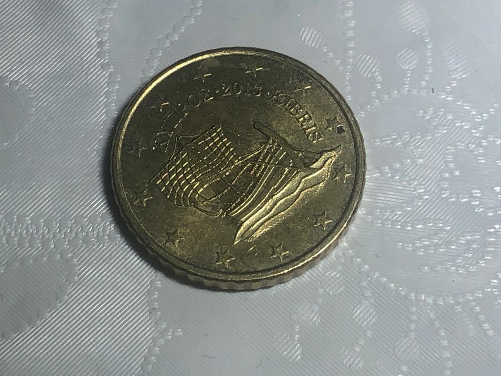 Gebruikte Cypriotische euromunt van 50 cent uit 2013 in goed, Ophalen of Verzenden, Cyprus, 50 cent, Losse munt
