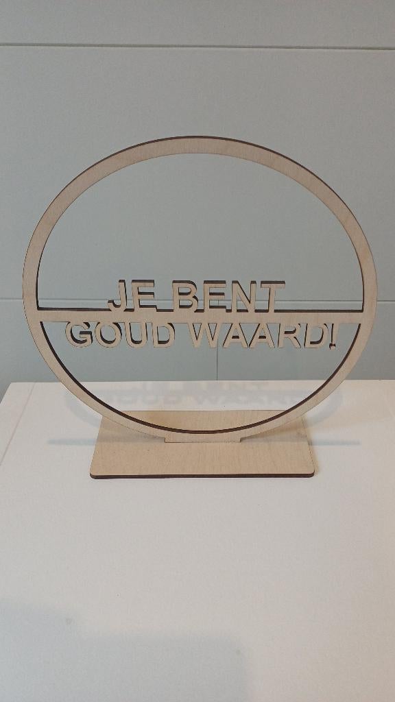 Bague en bois sur pied « Tu vaux de l'or » neuve Dernière pi, Enlèvement ou Envoi, Comme neuf