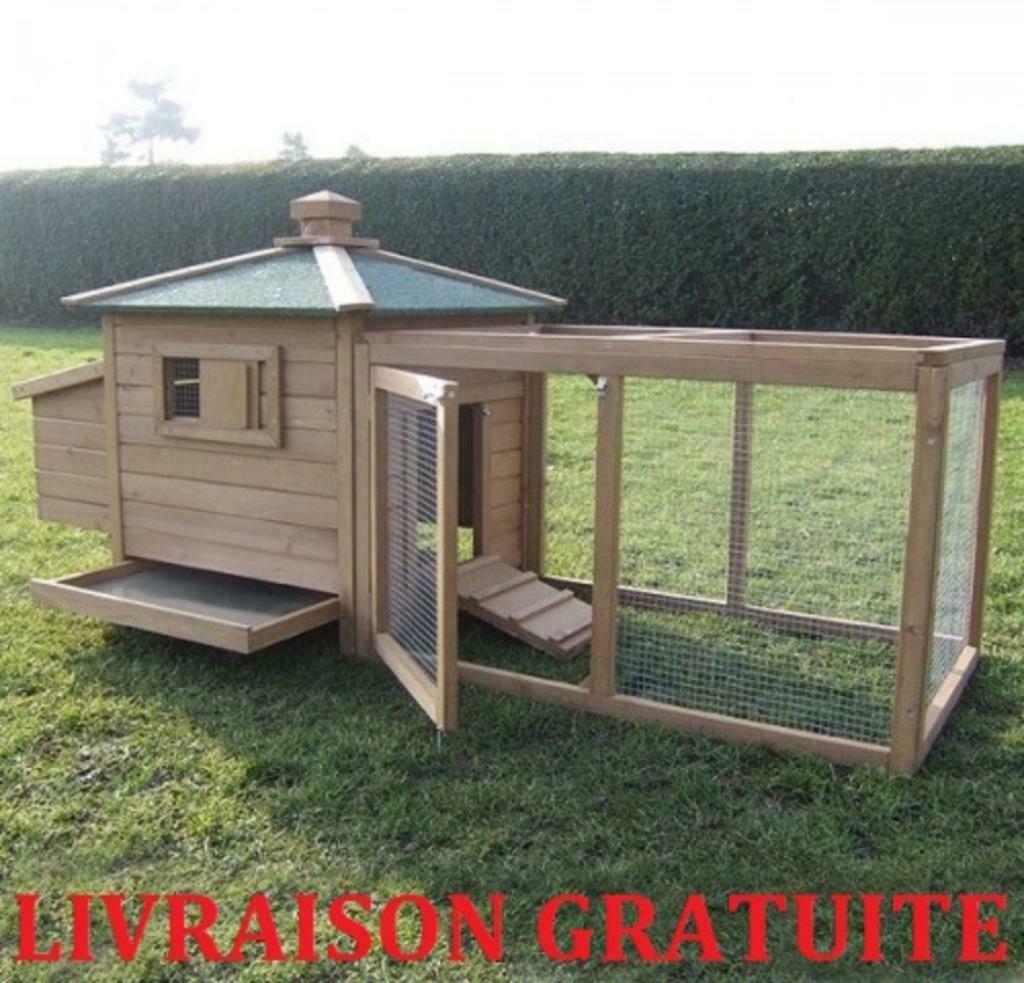 Poulailler XXL abri poule caille clapier lapin enclos poules, Verzenden, Nieuw, Kippenhok of Kippenren