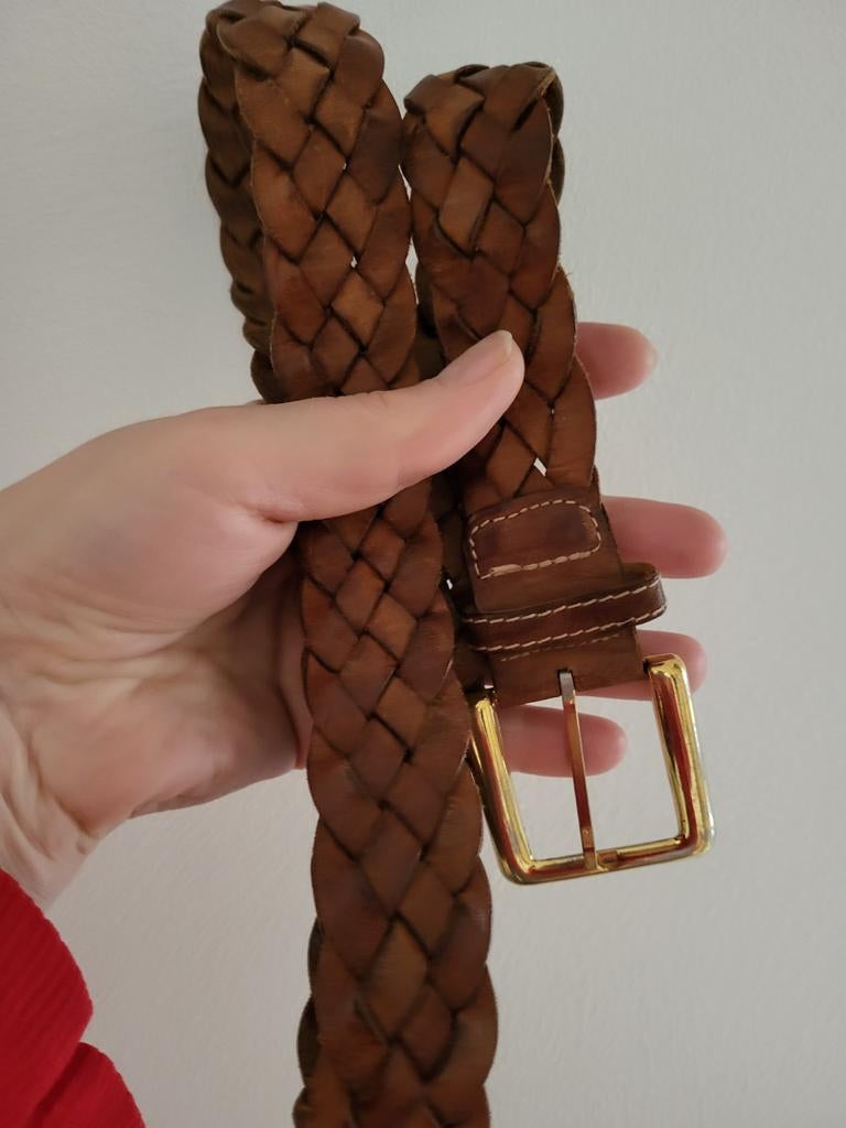 Gevlochten riem in cognac/bruin – vintage look, Kleding | Dames, Riemen en Ceinturen, Ophalen of Verzenden, Bruin