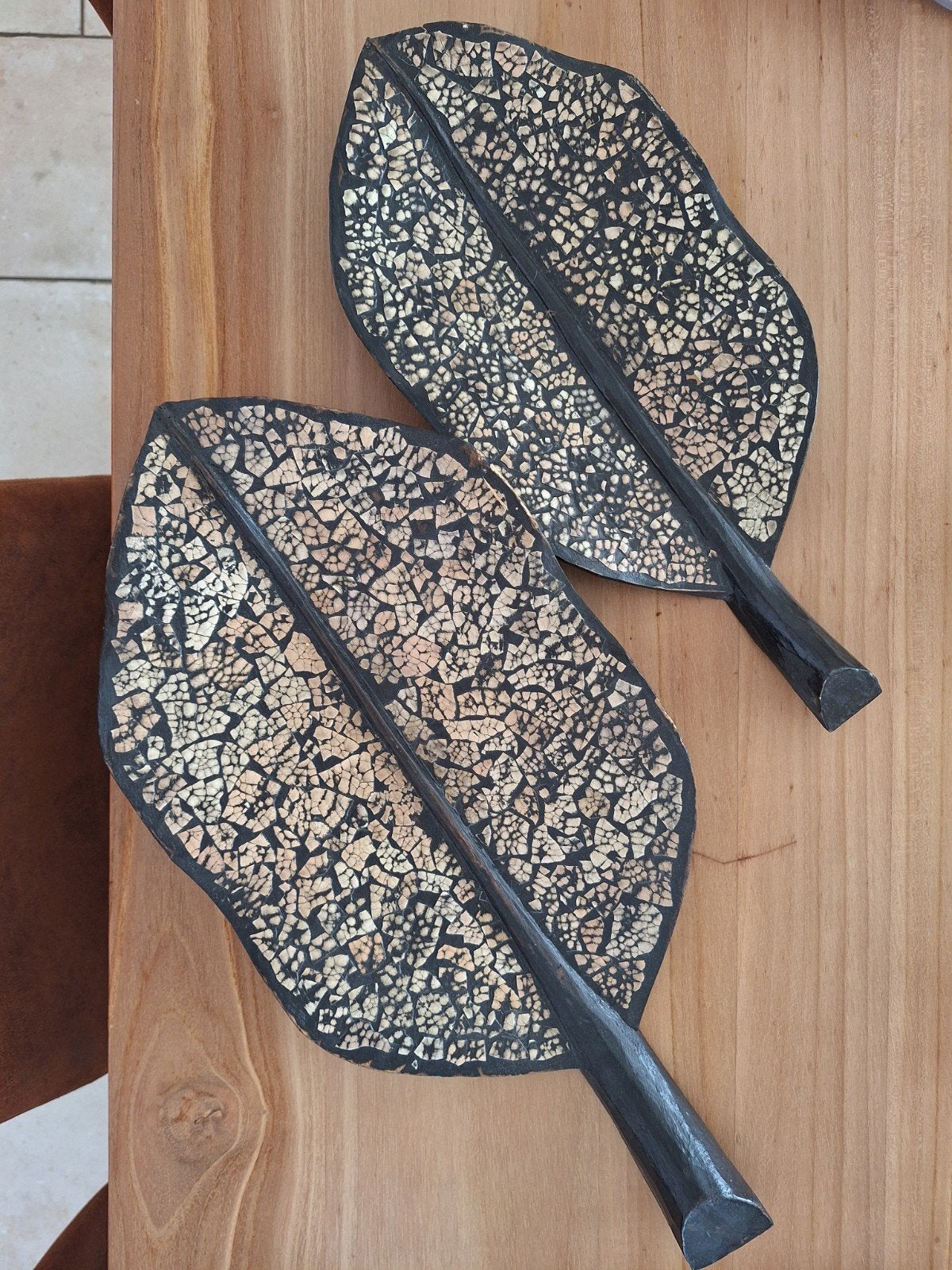 2 houten sierbladen, Huis en Inrichting, Ophalen