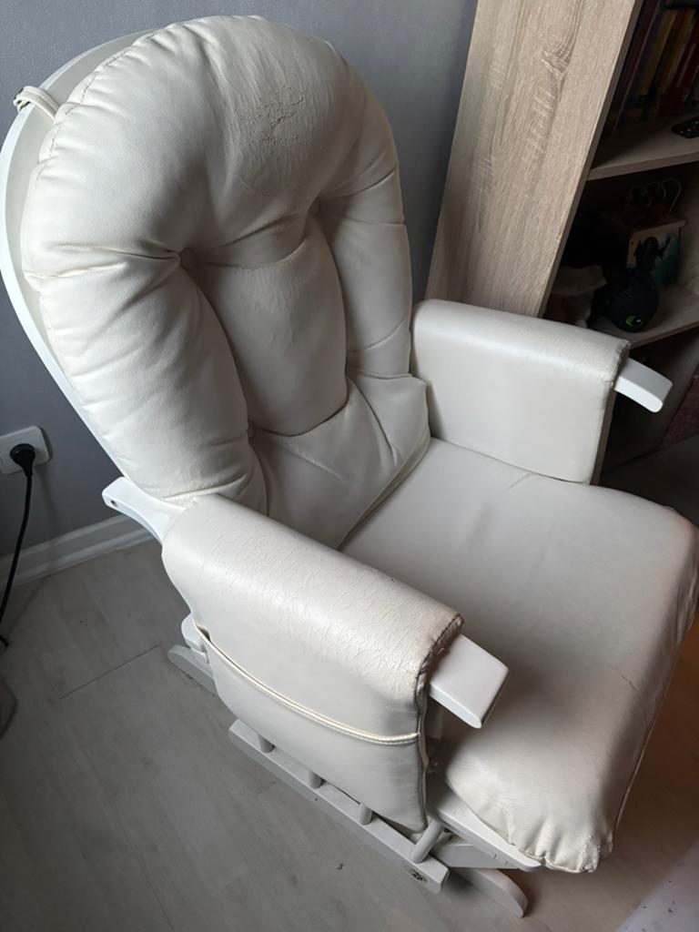 Chaise berçante vidaXL avec repose-pied, Enlèvement, Utilisé, Cuir