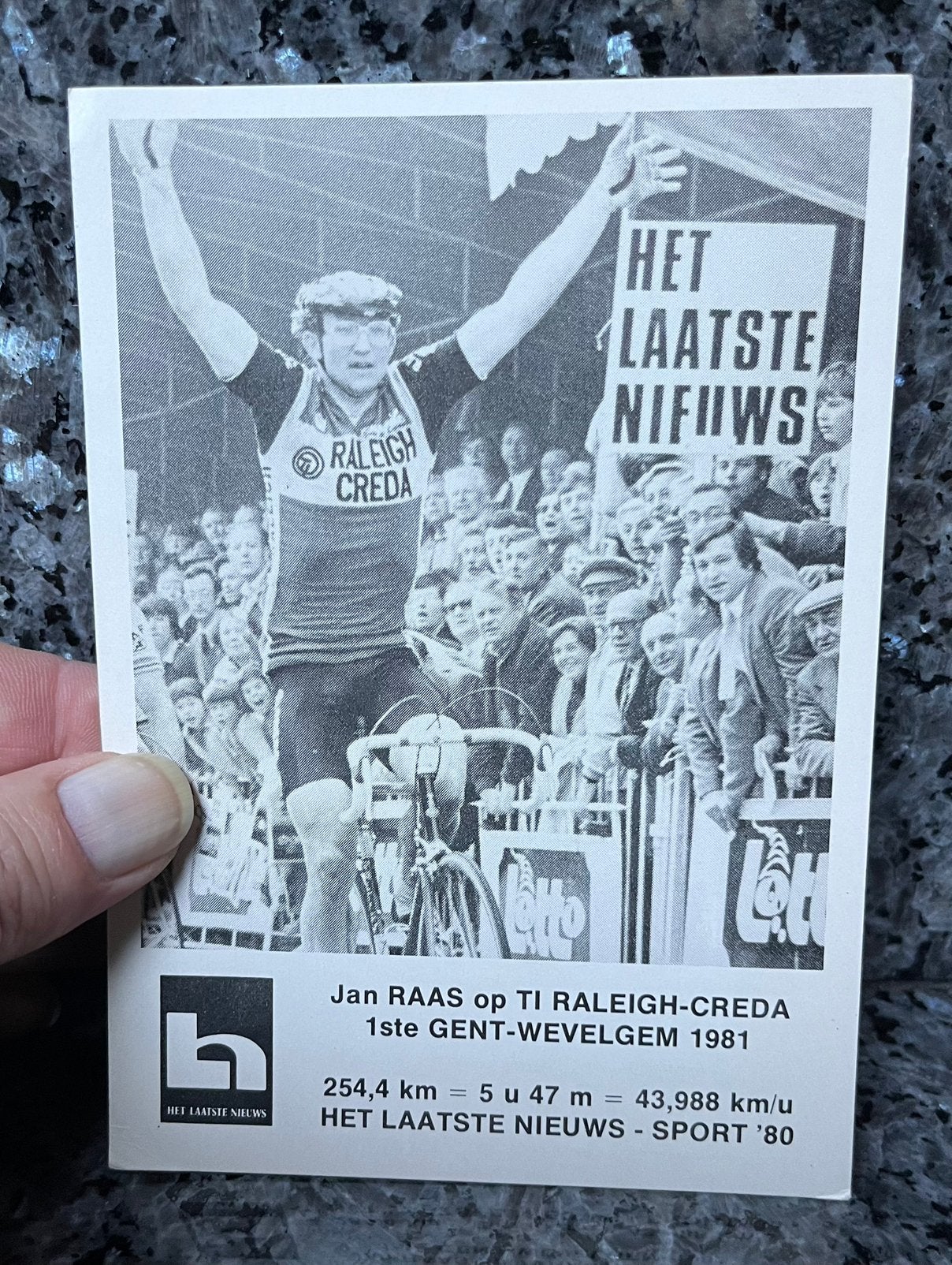 Jan Raas TI Raleigh Creda 1981 cycliste, Enlèvement, Comme neuf